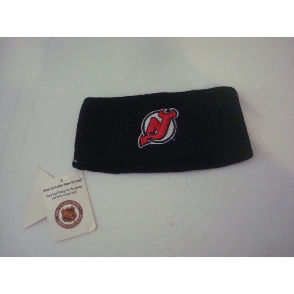 NEW JERSEY DEVILS HEADBAND EAR WARMER KNIT HAT CAP VINTAGE DEADSTOCK x2